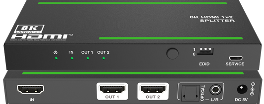 HDMI Splitter with Audio De-embedded (HDMI 2.1)