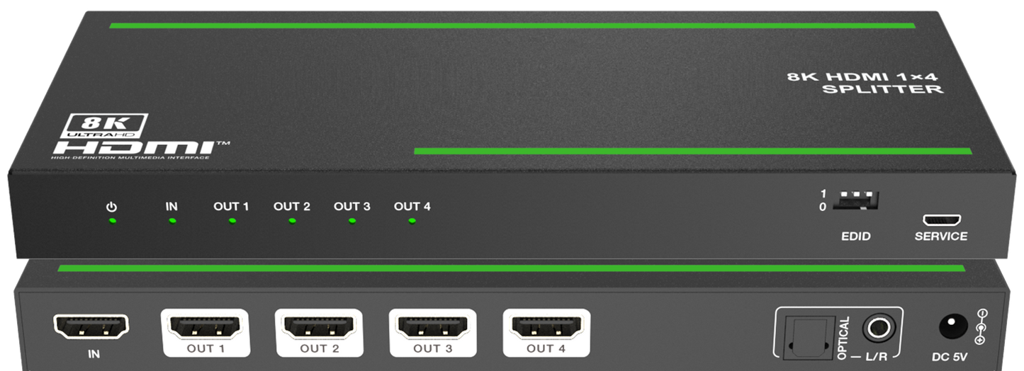 HDMI Splitter with Audio De-embedded (HDMI 2.1)